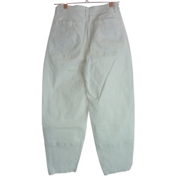 Everlane White Denim Jeans Pants 27 Barrel Utility Cropped - Picture 3 of 6